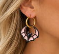 Pink and Black Bat Hoops