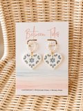 Floral Tile Heart Earrings