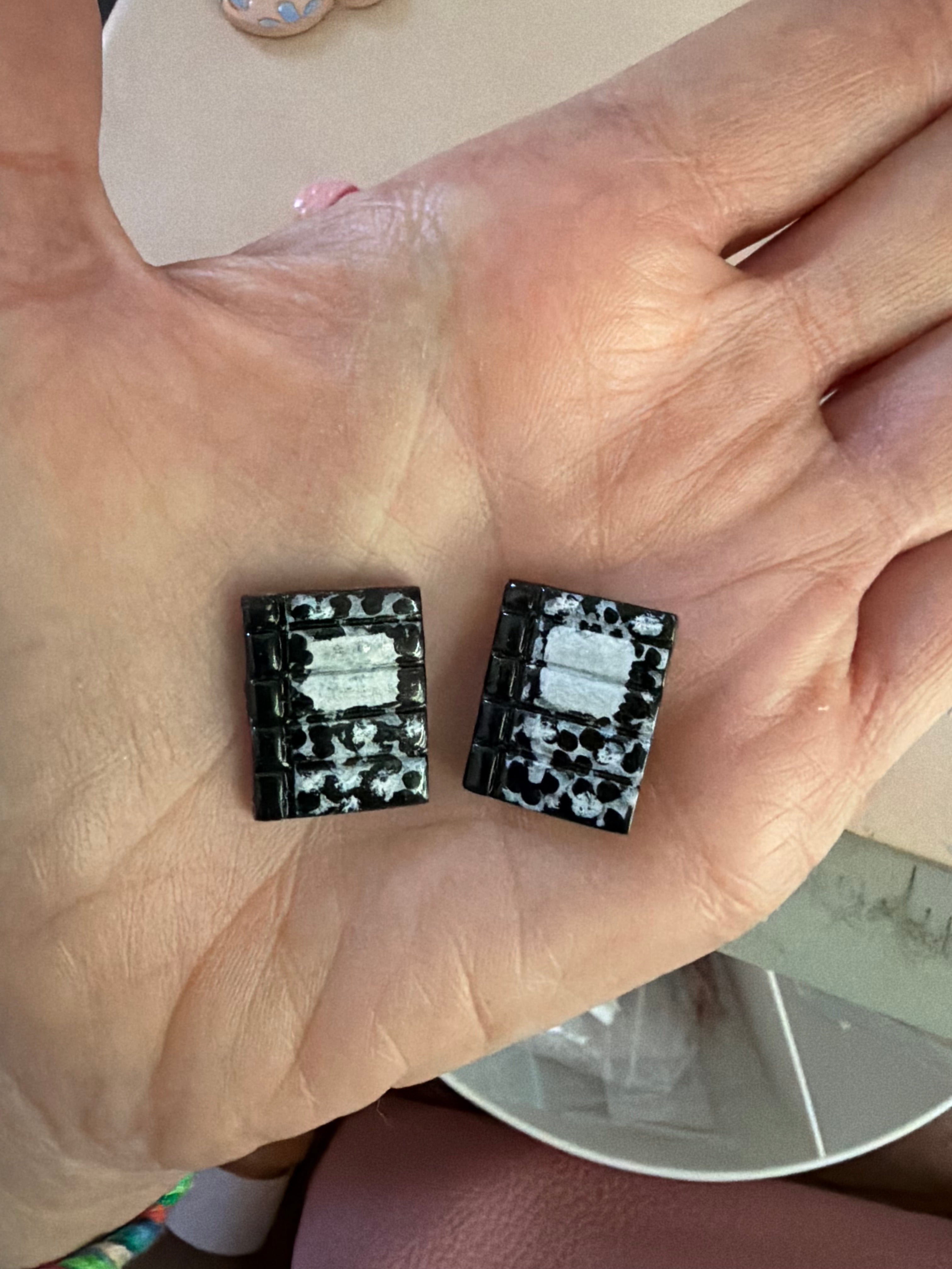 Mini Composition Notebook Earrings with silver foil detail
