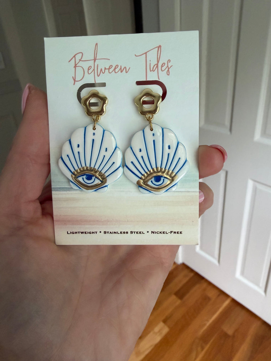 Shore Thing Evil Eye Earrings in Blue